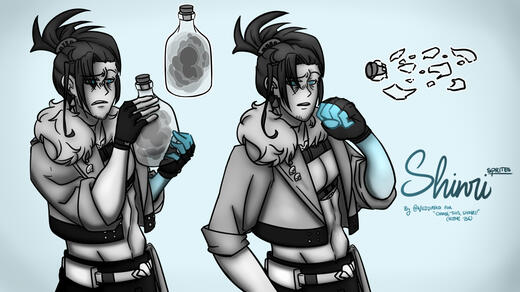 B/W Sprites CTS Shinri (1) + Expressions + Assets